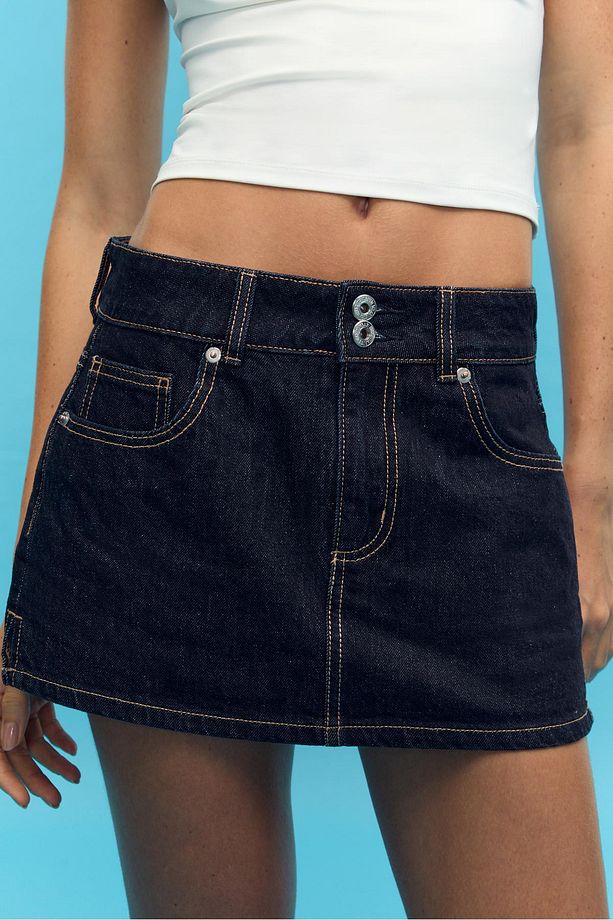 Denim şort etek - 4