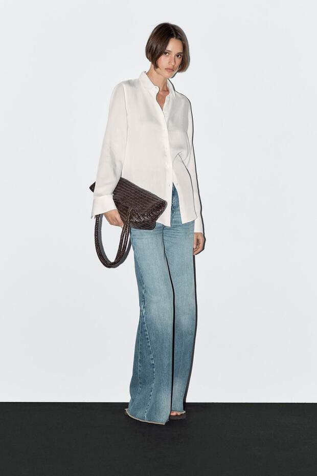 Yakalı dökümlü gömlek - 2