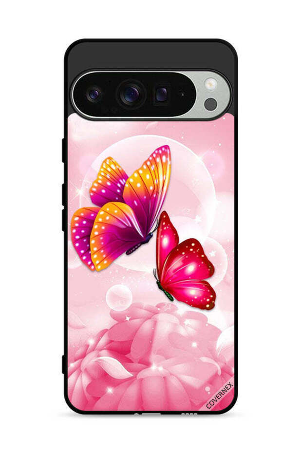 غطاء حماية لهاتف Google Pixel 9 Pro بنقشة فراشات لطيفة