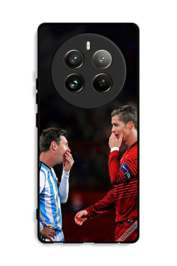 غطاء حماية لهاتف Realme 12 Pro Plus 5G رونالدو وميسي في إطار واحد