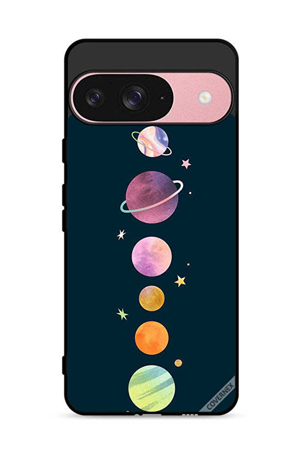 غطاء حماية لجهاز Google Pixel 9 بتصميم الكواكب في صف واحد