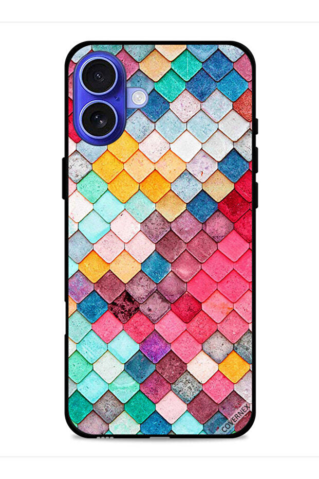 Apple iPhone 16 Plus Protective Case Cover Diamond Square Shape Pattern - 1