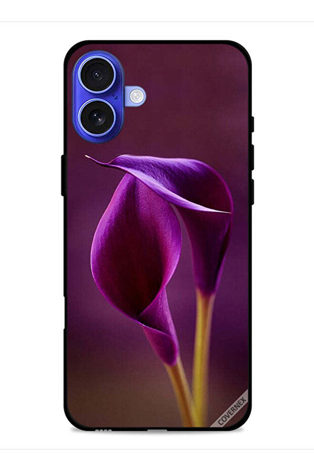 غطاء حماية لجهاز Apple iPhone 16 بتصميم زهرتين جميلتين