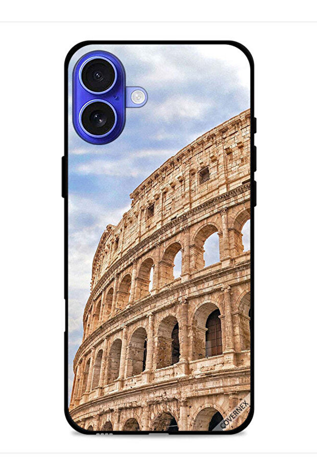 غطاء حماية لجهاز Apple iPhone 16 بتصميم مبنى عتيق