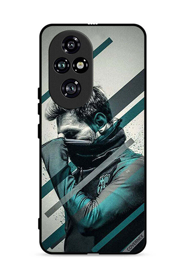 غطاء حماية لهاتف Honor 200 Pro 5G بنقشة وجه ميسي المختبئ