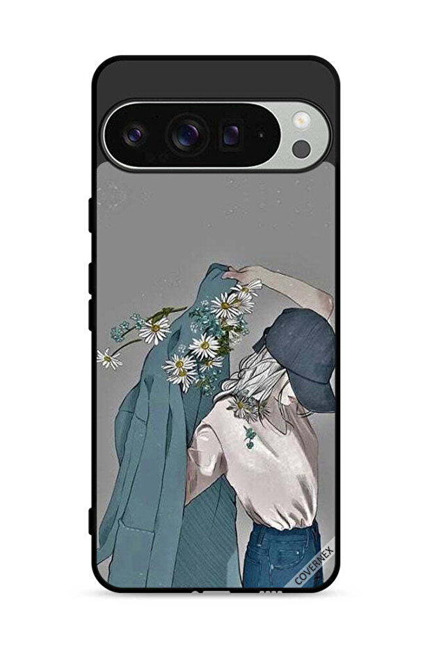 غطاء حماية لهاتف Google Pixel 9 Pro بتصميم فتاة ترتدي معطفًا