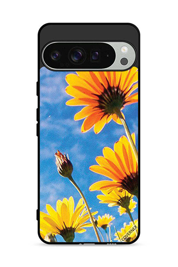 غطاء حماية لجهاز Google Pixel 9 Pro بنقشة عباد الشمس