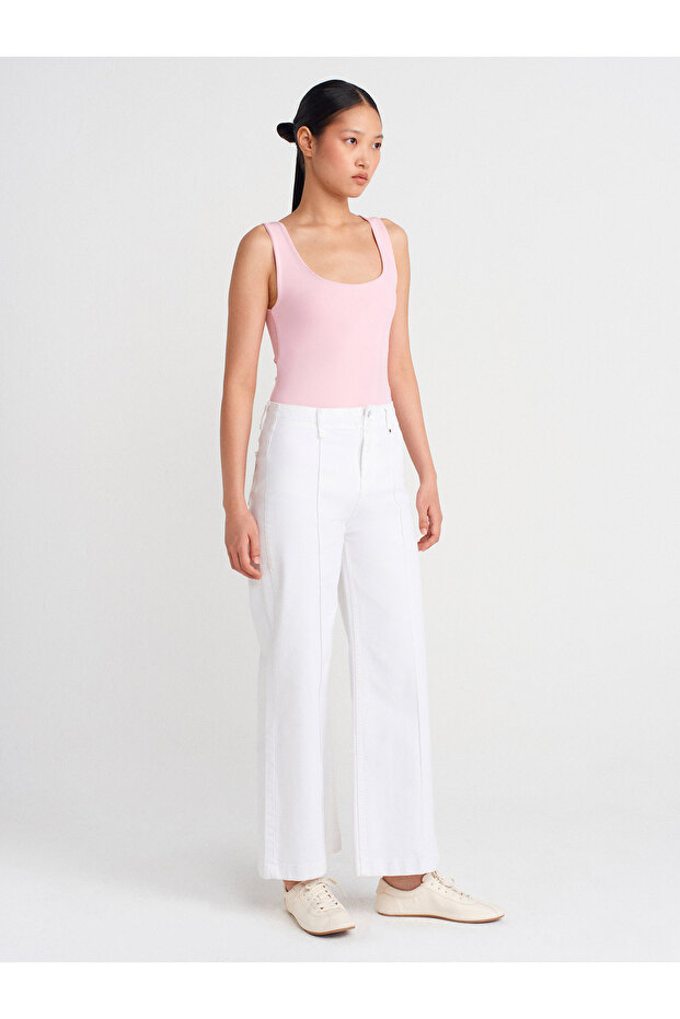 20977 Kalın Askılı Basic Atlet-Toz Pembe - 4