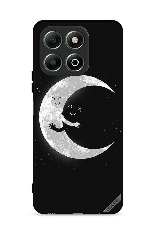 غطاء حماية لهاتف Honor X6b 4G بتصميم عناق القمر والسماء المظلمة