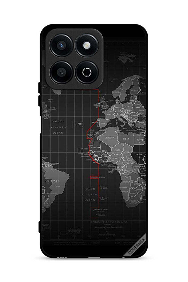 غطاء حماية لهاتف Honor Play 60 Plus 5G بتصميم خريطة العالم