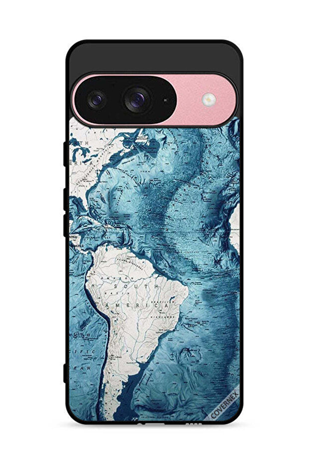 غطاء حماية لجهاز Google Pixel 9 بتصميم خريطة فنية