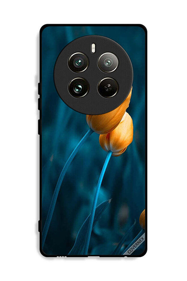 غطاء حماية لهاتف Realme 12 Pro Plus 5G بنقشة زهرتين لطيفتين