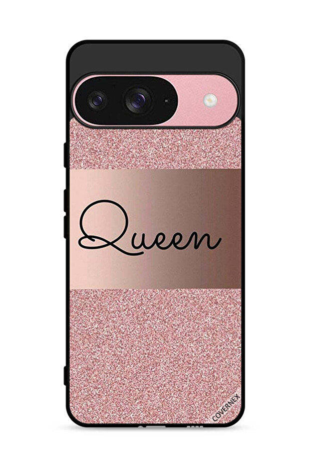 غطاء حماية لجهاز Google Pixel 9 بخلفية لامعة من Queen Glitters