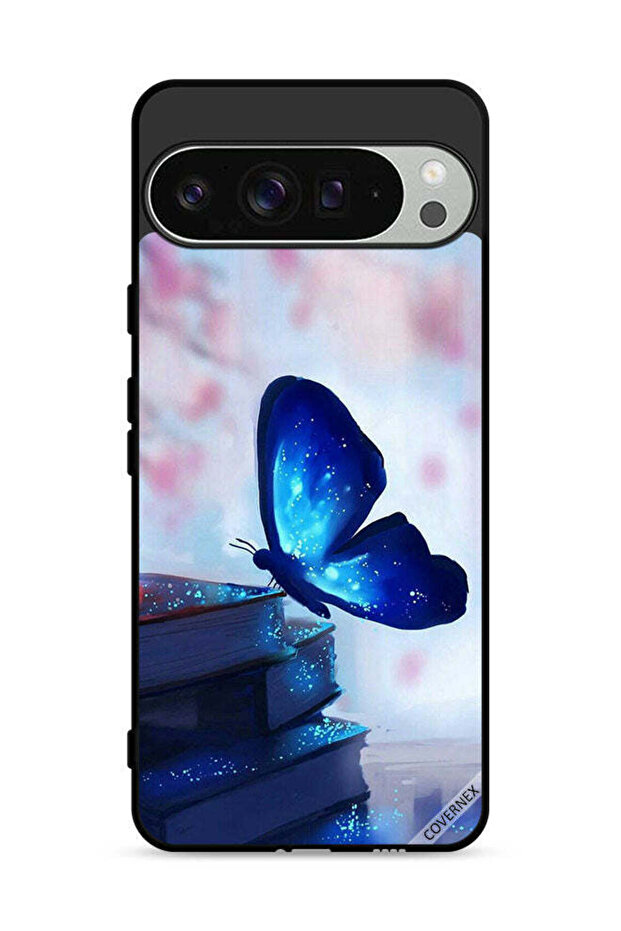 غطاء حماية لهاتف Google Pixel 9 Pro بتصميم فراشة جالسة على كتاب