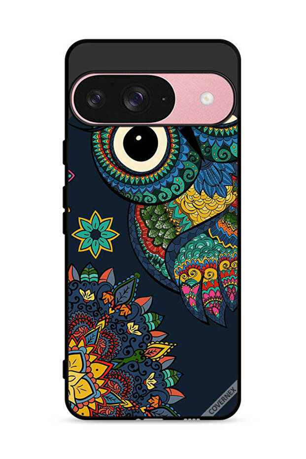 غطاء حماية لجهاز Google Pixel 9 بتصميم بومة زهرية