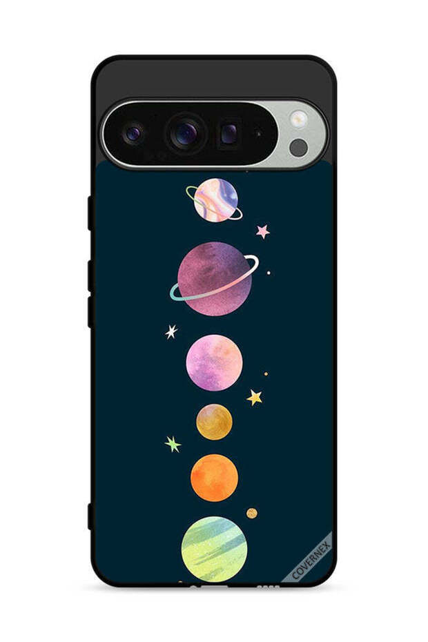 غطاء حماية لجهاز Google Pixel 9 Pro بتصميم الكواكب في صف واحد