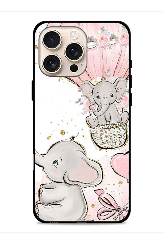 غطاء حماية لجهاز Apple iPhone 16 Pro Max بتصميم فن الفيلة الصغيرة