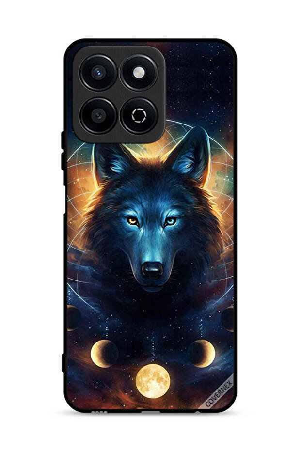 غطاء حماية لهاتف Honor X7c 4G بتصميم ذئب في الفضاء