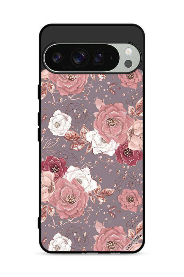 غطاء حماية لهاتف Google Pixel 9 Pro بخلفية زهرية