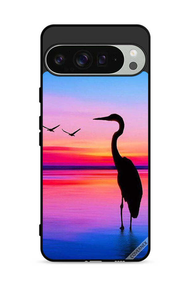 غطاء حماية لجهاز Google Pixel 9 Pro بتصميم شوكة وطيور