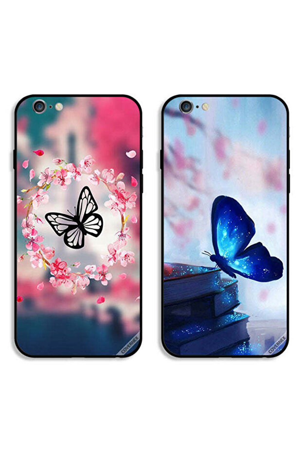 حافظتان واقيتان لهاتف Apple iPhone 6 Plus/6s Plus بتصميم فراشة داخل حلقة وفراشة على كتاب