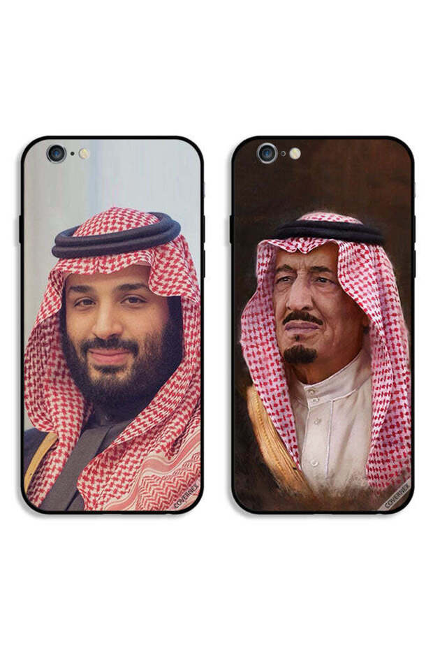 حافظتان لهاتف آيفون 6 بلس/6 إس بلس من آبل، أغطية حماية الملك سلمان والأمير محمد