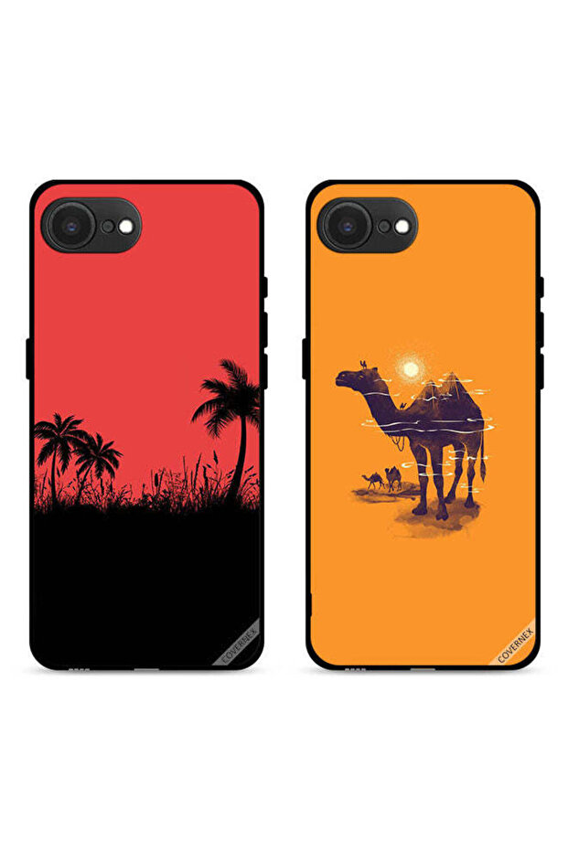 حافظتان لهاتف Apple iPhone 16e، أغطية حماية بتصميم شجرة تمر وفن الجمال