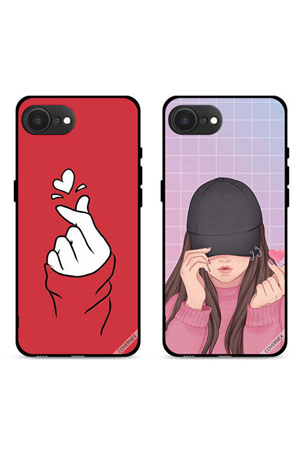 حافظتان واقيتان لهاتف Apple iPhone 16e بغطاء Snap Love Cap Girl