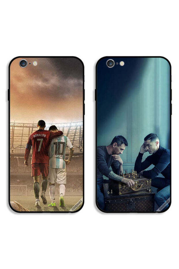 حافظتان واقيتان لهاتف Apple iPhone 6/6s، CR7 وLeo Messi