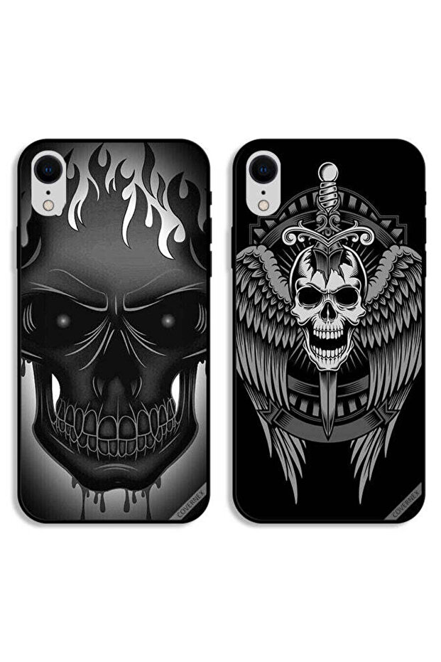 حافظتان واقيتان لهاتف Apple iPhone XR، بتصميم جمجمة وأجنحة نسر