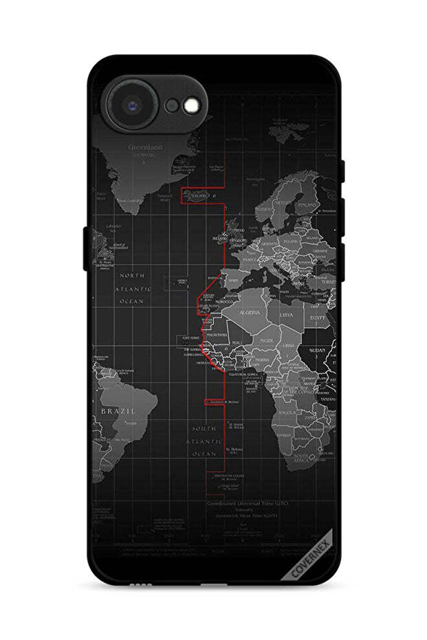 غطاء حماية لجهاز Apple iPhone 16e بتصميم خريطة العالم
