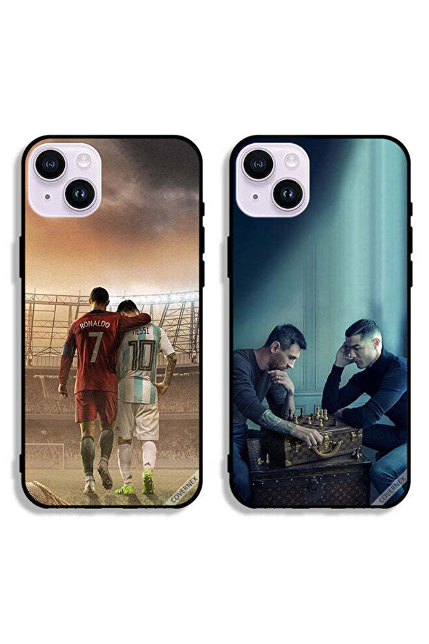 حافظتان لهاتف Apple iPhone 14 Plus، أغطية حماية CR7 وLeo Messi