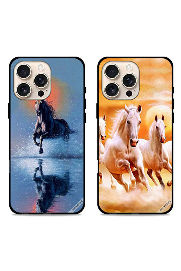 حافظتان لهاتف Apple iPhone 16 Pro Max، أغطية حماية، خيول تركض