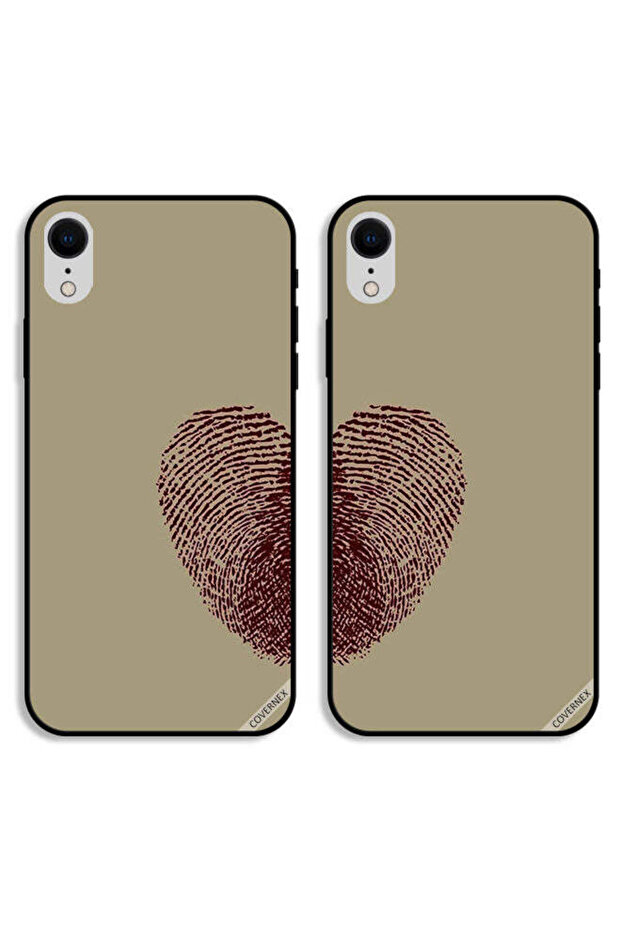 حافظتان لهاتف Apple iPhone XR، أغطية حماية بطبعة إبهام وقلب، أغطية خلفية للأزواج