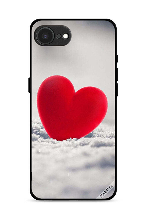 غطاء حماية لجهاز Apple iPhone 16e بتصميم قلب أحمر جميل