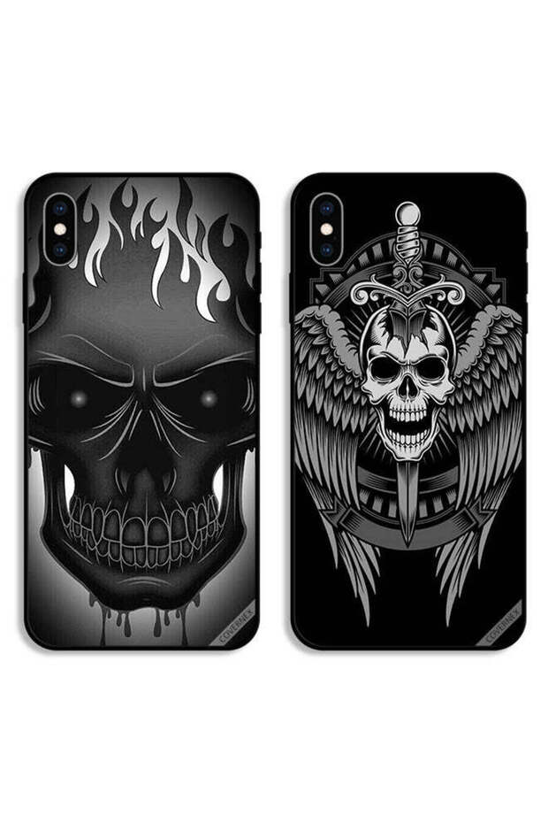 حافظتان واقيتان لهاتف Apple iPhone X، بتصميم جمجمة وأجنحة نسر