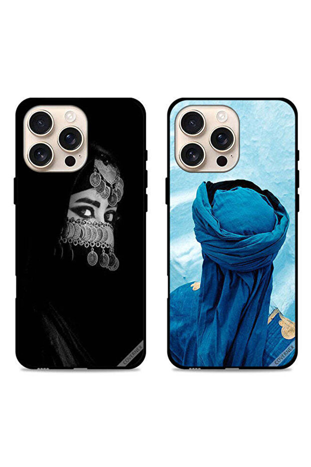 جرابان لهاتف Apple iPhone 16 Pro Max بغطاء حماية بتصميم عربي وعيون جميلة