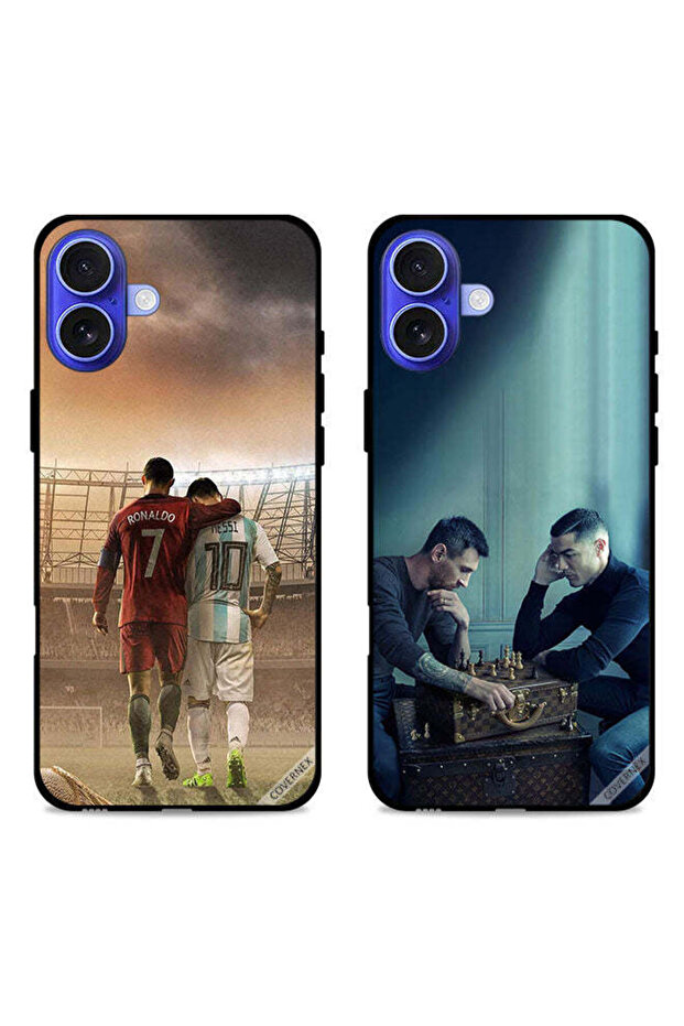 حافظتان لهاتف Apple iPhone 16 واقيتان CR7 وLeo Messi