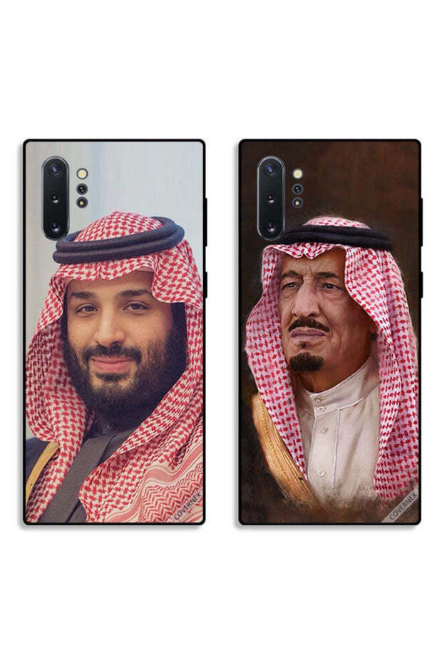 حافظتان لهاتف سامسونج جالكسي نوت 10 بلس بغطاءين واقيين الملك سلمان والأمير محمد