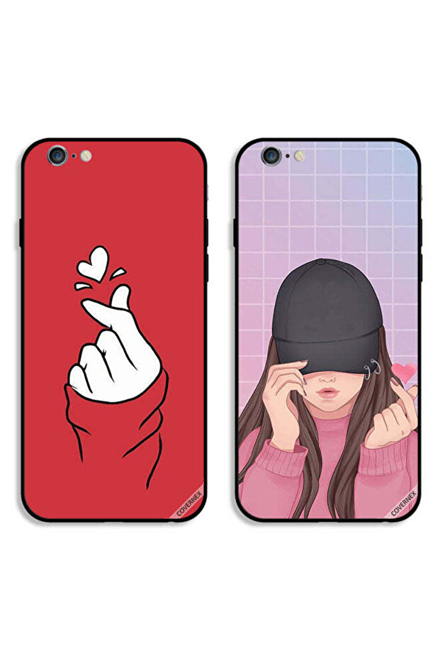 حافظتان واقيتان لهاتف Apple iPhone 6 Plus/6s Plus بطبعة قبعة Snap Love Girl