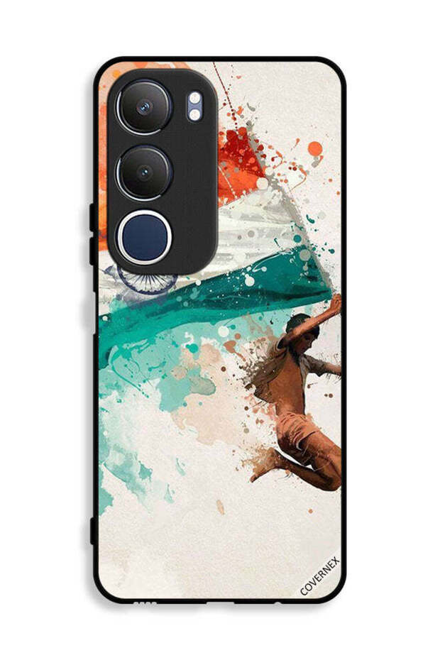 غطاء حماية لهاتف Vivo Y19s 4G يحمل علم الهند أثناء الطيران