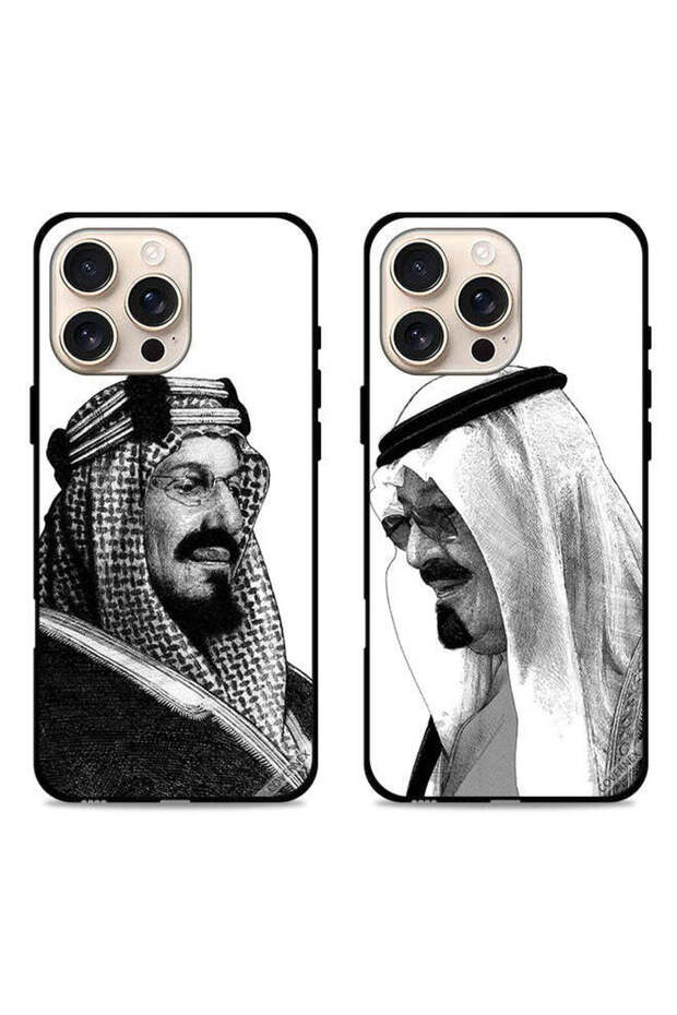 جرابان لهاتف Apple iPhone 16 Pro Max بغطاءين واقيين الملك ابن سعود والملك عبدالله