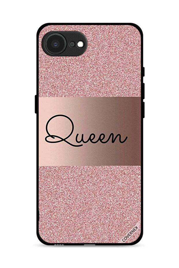 غطاء حماية لجهاز Apple iPhone 16e بخلفية لامعة من Queen Glitters