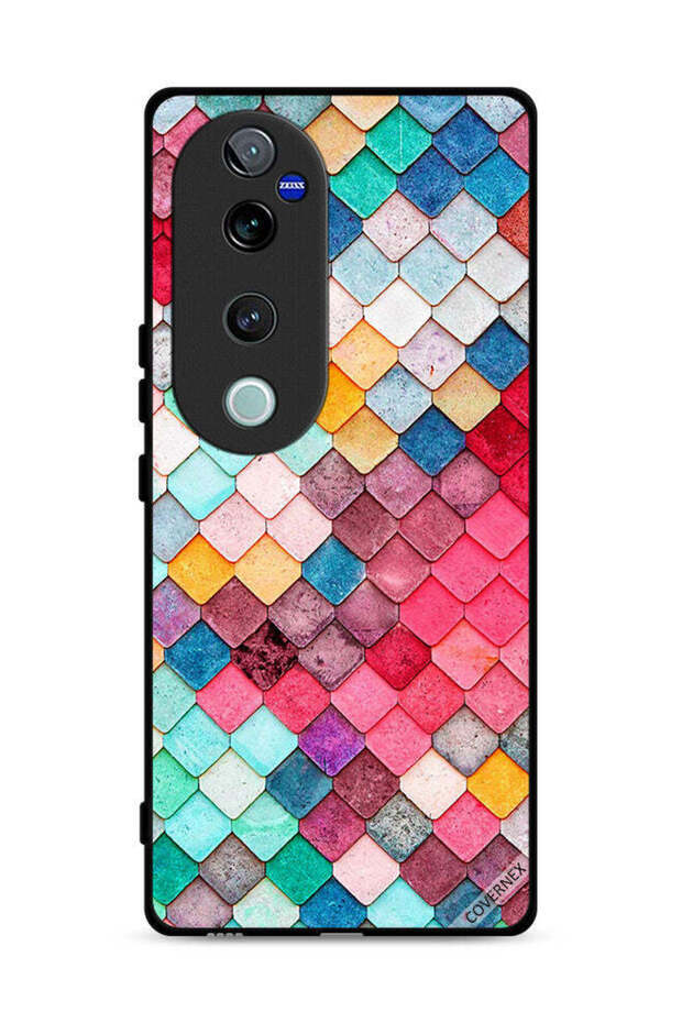 غطاء حماية لهاتف Vivo S19 Pro 5G بنمط مربع ماسي