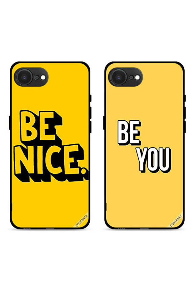 حافظتان واقيتان لهاتف Apple iPhone 16e كن لطيفًا وكن أنت