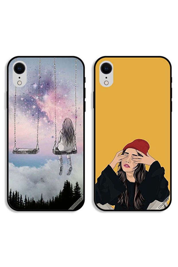 حافظتان واقيتان لهاتف Apple iPhone XR، تصميم فتاة حزينة وحيدة