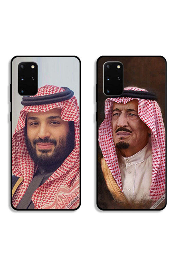 حافظتان لهاتف سامسونج جالاكسي إس 20 بلس بغطاءين واقيين الملك سلمان والأمير محمد