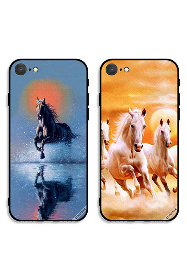 حافظتان واقيتان لهاتف Apple iPhone 8 - خيول تركض