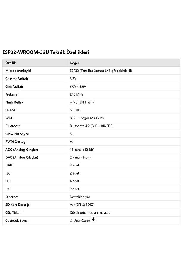 ESP32 WROOM 32D Wifi Bluetooth Geliştirme Modülü - 4