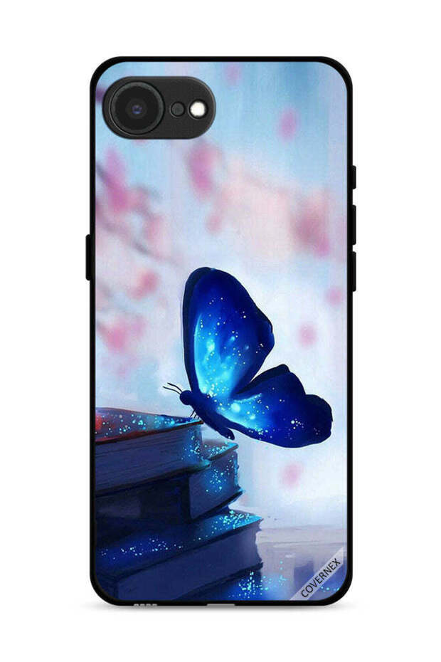 غطاء حماية لجهاز Apple iPhone 16e بتصميم فراشة جالسة على كتاب